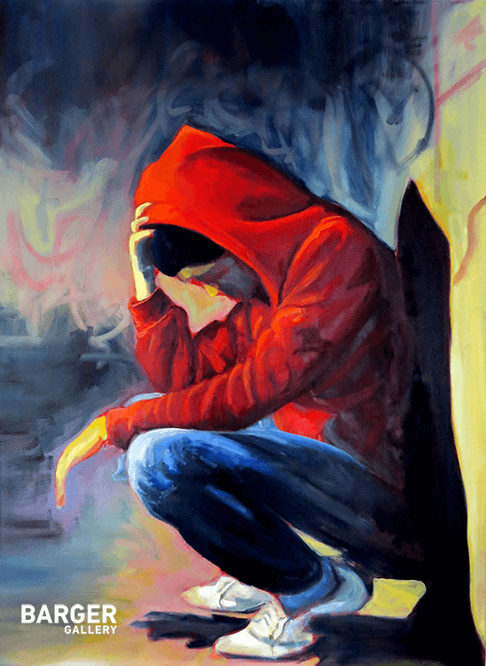 Red Hoody painting by Michelle Mathias