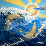 Sunburst with Dolphins